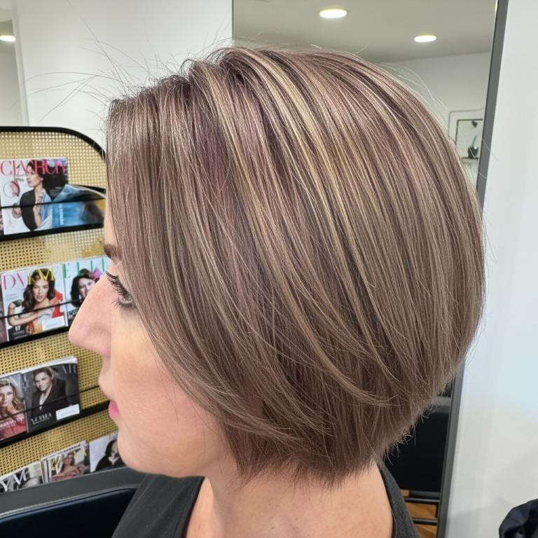 Before: grown-out blonde and gray hair at LaRoc Salon in Phoenix, AZ